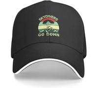 Baseball Cap Snapback Sun Hat Hats are Warm and Stylish The Skydivers Go Down Vintage Style Military Men's Trucker for Women Men Birthday Gift Men Women Multicoloured