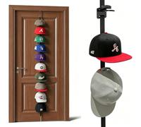 Baseball Cap Storage Hat Rack, Over The Door Hooks Hat Holder for Bedroom Organisation, Cap Organiser with Multiple Hooks for Dorm Rooms and Garages, Space-Saving Door Hanger for Hat Collections
