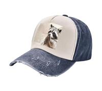 Baseball Cap,Washed Denim Baseball Cap Sports Cap Dad Hats Trucker Hats for Unisex,Smart Animals Racoon Nature