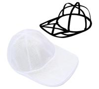Baseball Cap Washer, Collapsible Hat Cleaning Cage for Washing Machine & Dishwasher, Cap Form Holder & Protector with Mold Rack, Preserves Shape of Fitted/Snapback Caps Black