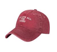 Baseball Cap Who Ate All The Pussy Cowboy Washable Adjustable Denim for Men Women Black hat