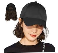 Baseball Cap Wig with Hair Extensions High Temperature Silk Wig Hat Natural Looking Fashion Short Wigs for Daily, Party and Travel.