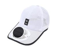 Baseball Cap with Solar Fan | Hat with Fans Solar Power | Summer UV Protection Solars Panel Fan Sun Hat Mesh Cap | Heat Reliefs Solars Powered Fans Hats for Men, Women White
