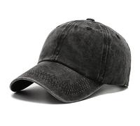 Baseball Cap Women Men Cotton Solid Baseball Cap Four Season Snapback Hat Outdoor Simple Vintag Visor Casual Cap Hat for Women Men,Black,56-60Cm