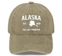 Baseball Caps Alaska The Last Frontier Dad Hat for Men Vintage Baseball Cap Adjustable, Pigment Khaki, One size
