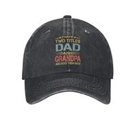 Baseball caps for Men and Women,I Have Two Titles Dad and Grandpa Washed Baseball Cap Father's Day Grandpa Gift Sun Trucker Hat Summer Men Gym Baseball Caps