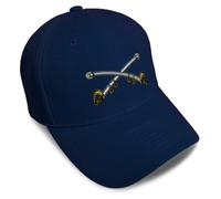 Baseball Caps for Men & Women Embroidered Cavalry Crossed Sabers Brass Embroidery Acrylic, Navy Design Only, One size