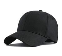 Baseball Caps, Oversize Plain Baseball-Cap, Structured Twill Hat for Big/Large Head Men (Black, XXL 62-65cm) Men's Baseball Caps111