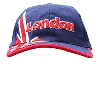 Baseball Caps - Raised Union Jack Embroidered Baseball Hat - Navy, London Souvenir