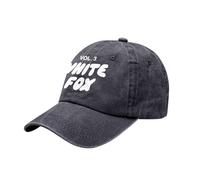 Baseball Caps Unisex Full Cotton Baseball Lightweights Cap Fashion Fox Letter Adjustables Hats for Golf Running Sports Outdoor Workouts (01-1-Black, One Size)