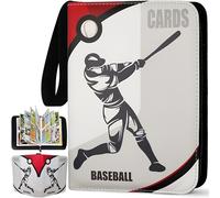 Baseball Card Binder 440 Pockets, 55 Sleeves Small Baseball Binder 3 Ring Zipper Trading Cards Holder 4 Pocket, Mini Sport Collection Book Storage Organizer, Album Folder Case Photocard Protector Gift