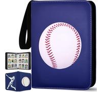 Baseball Card Binder 900 Pockets, 50 Sleeves Large Baseball Binder 3 Ring Zipper Trading Cards Holder 9 Pocket, Sport Collection Book Storage Organizer, Blue Album Folder Case Protector Collector Gift