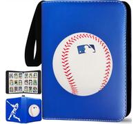 Baseball Card Binder 900 Pockets, 50 Sleeves Large Baseball Binder 3 Ring Zipper Trading Cards Holder 9 Pocket, Sport Collection Book Storage Organizer, Blue Album Folder Case Protector Collector Gift