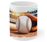 Baseball Ceramic Coffee Mug 11oz - Tea Coffee Mug with Comfortable Grip - Unique Sport Gift Cup for Office or Home - Vibrant Long-Lasting ID44991