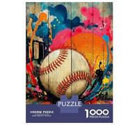 Baseball Colourful Graffiti 1000 Piece Jigsaw Puzzle Jigsaw Puzzle for Adults Paper Puzzle Game for Family Home Decoration Gift 70x50cm/1000pcs
