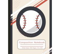 Baseball Composition Notebook | Cool Athletic Journal | Gift for Sports Fans, Softball Lovers, Athletes, Kids, Boys, Girls, Teens, Back to School | ... Notes |100 Wide Ruled Pages | 7.5 x 9.25"