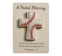 Baseball Cross Blessing Card | Handmade Home Decor, Portable Creative Christmas Pocket Blessings Decor For Kids Family Friends Holiday Supplies New Year Offices School Party Eve