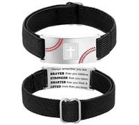 Baseball Cross Bracelet for Boys Men Adjustable Strap Christian Scripture Bracelets Engraved Bible Verses Inspirational Messages Religious Baseball Jewelry Gifts Graduation Gifts for Him 2025, Don't