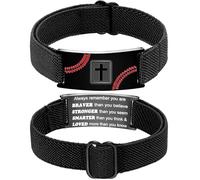Baseball Cross Bracelet for Boys Men Adjustable Strap Christian Scripture Bracelets Engraved Bible Verses Inspirational Messages Religious Baseball Jewelry Gifts Graduation Gifts for Him 2025, Don't