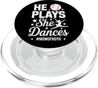 Baseball Dance Mom He Plays She Dances Mom Of Both PopSockets PopGrip for MagSafe