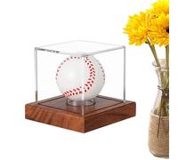 Baseball Display Box, Ballgame Showcase, 3.93 Inches Wood Base Cases & Official Size Ball Screen Design, Autograph Case for Collectible Balls, Including Signed, and Autographed Baseballs