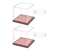 Baseball Display Case Acrylic Stand With Solid Wood Base Display Cubes Box For Single Ball Signatures Protecting Clear Cubes Ball Rack