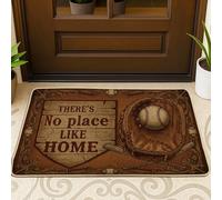 Baseball Door Mat, Rustic Vintage Glove Bat N/a Brown Rubber Non-Slip Doormats for Floor for Home Indoor Outdoor Entryway Porch Decor 29x17 Inch