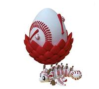 Baseball Dragon & Egg, 3D Dragon Eggs with Dragon Inside, 3D Printed Dragon Egg, 3D Printed Dragon with Wings, Dragon Statue, Dragon Toy, Dragon Fidget Toy, Ball Style Dragons
