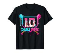 Baseball Drip 10th Birthday Boy Double Digits Ice Cream Drip T-Shirt