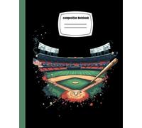 Baseball Drip Composition Notebook: Wide Ruled Journal with Home Plate and Bat Design for Boys, Students, School, Teachers, and Sports Fans