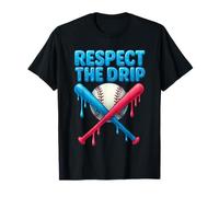 Baseball Drip for Boys Cool Ice Cream Drips Youth Sports T-Shirt