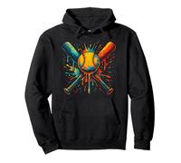 Baseball Drip for Boys Graffiti Baseball Ball and Bat Youth Pullover Hoodie