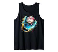 Baseball Drip For Boys Ice Cream Drip Boys Baseball Glove Tank Top
