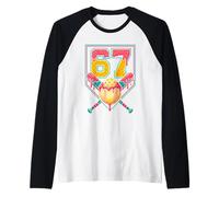 Baseball Drip Number 67 Player Or 67th Birthday Dad Grandpa Raglan Baseball Tee
