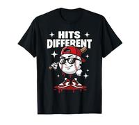 Baseball Drip Sunglasses Youth Hits Different Funny Tee T-Shirt