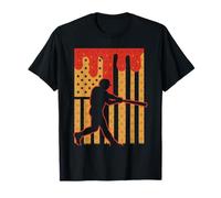Baseball Dripping Ice Cream USA American Flag Sports Pitcher T-Shirt