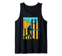 Baseball Dripping Ice Cream USA American Flag Sports Pitcher Tank Top