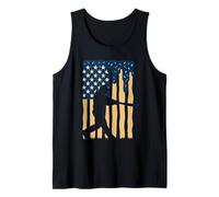 Baseball Dripping Ice Cream USA American Flag Sports Pitcher Tank Top