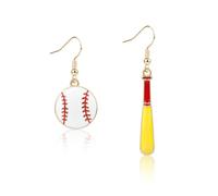 Baseball Earrings, Baseball Bat Drop Earrings Sport Ball Dangle Earrings Ball Shape Dangle Earrings Baseball Player Jewelry Baseball Mom Gift Accessories Baseball Jewelry for Women