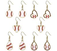 Baseball Earrings for Women Cute Game Day Earrings Baseball Football Drop Dangle Earrings Statement Enamel Sport Earrings Game Day Accessory Party Jewelry Gifts, Zinc, No Gemstone
