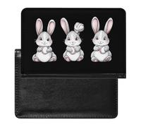 Baseball Easter Bunny Rabbits Easter Day Leather Passport Holder Compact ID Card Cover Case Slim Travel Wallet for Men Women