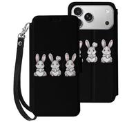 Baseball Easter Bunny Rabbits Easter Day Printed Leather Flip Wallet Phone Case Card Slots Compatible with iPhone Series 17