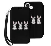 Baseball Easter Bunny Rabbits Easter Day Printed Leather Flip Wallet Phone Case Card Slots Compatible with iPhone Series 17