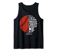 Baseball Fan Bible Quote Vintage I Can Do All The Things Tank Top