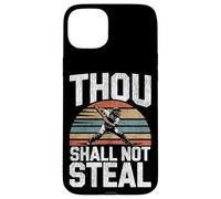 Baseball Fan Catcher Bible Quote Vintage Retro Thou Shall Case for iPhone 15 Plus