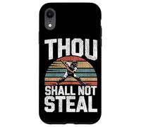 Baseball Fan Catcher Bible Quote Vintage Retro Thou Shall Case for iPhone XR
