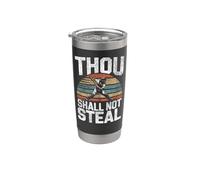 Baseball Fan Catcher Bible Quote Vintage Retro Thou Shall Stainless Steel Insulated Tumbler