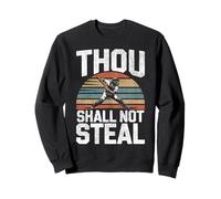 Baseball Fan Catcher Bible Quote Vintage Retro Thou Shall Sweatshirt