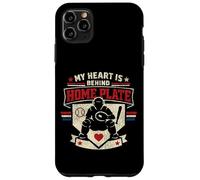 Baseball Fan Catcher Vintage My Heart Is Behind Home Plate Case for iPhone 11 Pro Max