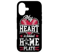 Baseball Fan Catcher Vintage My Heart Is Behind Home Plate Case for iPhone 17